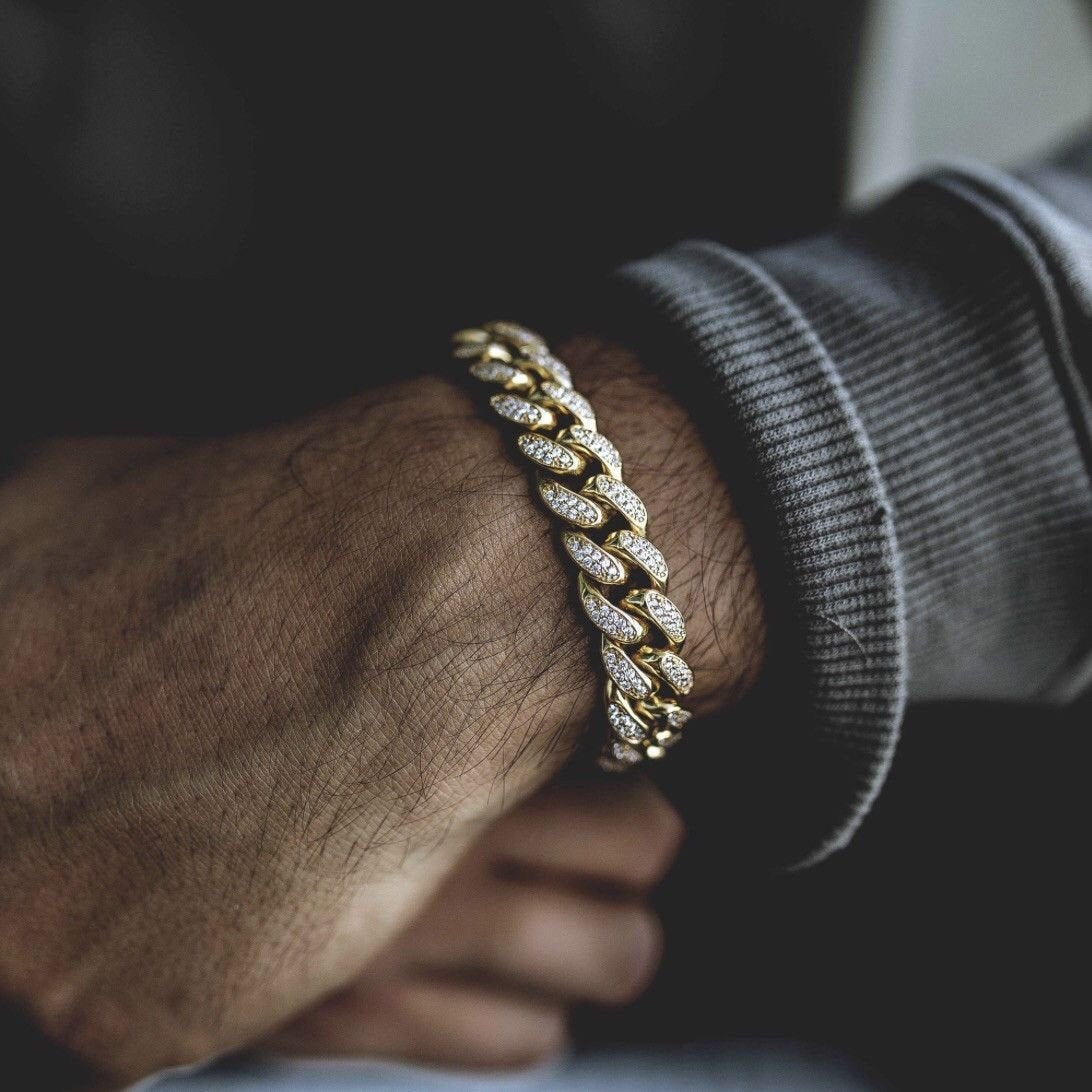 12mm Cuban Link Bracelets - Gold Color - RKSCART