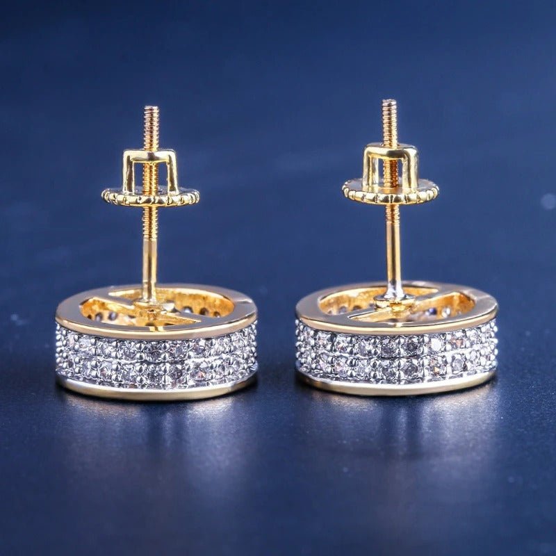 2-Tone Cz Round Cut Earrings - RKSCART