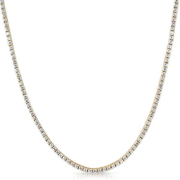 2.8mm Premium Cz Tennis Choker Yellow Gold Color - RKSCART