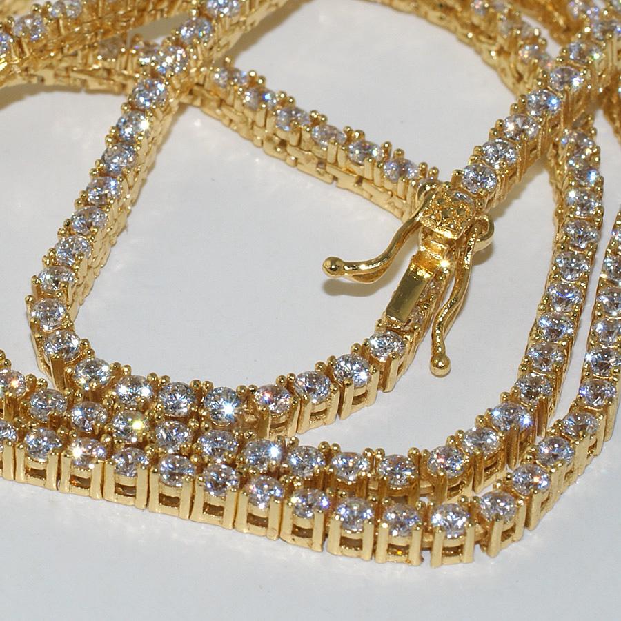 2.8mm Premium Cz Tennis Choker Yellow Gold Color - RKSCART