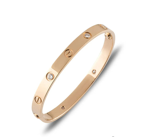 Love Bangle cz 18k rose Gold