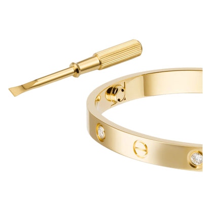 Love Bangle cz 18k Gold