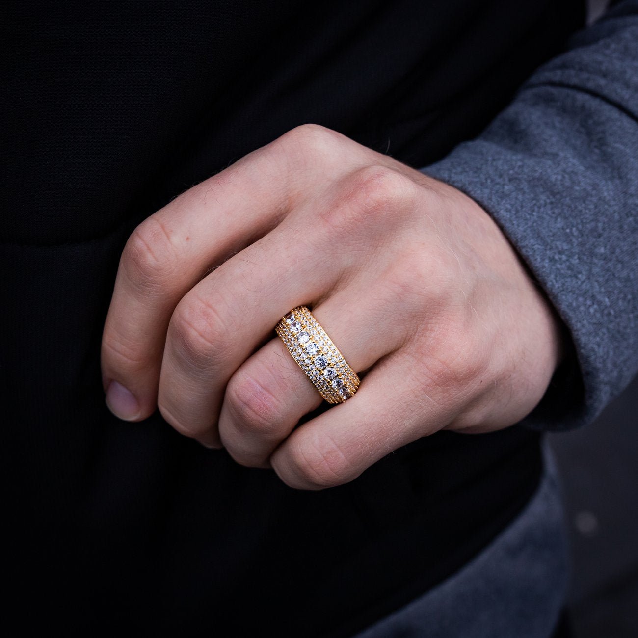 925 Silver Gold Color Eternity Rings - RKSCART