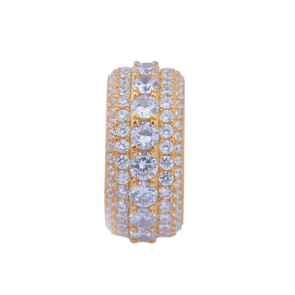 925 Silver Gold Color Eternity Rings - RKSCART