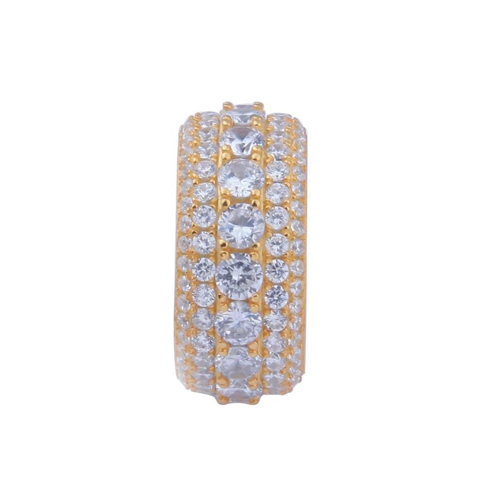 925 Silver Gold Color Eternity Rings - RKSCART