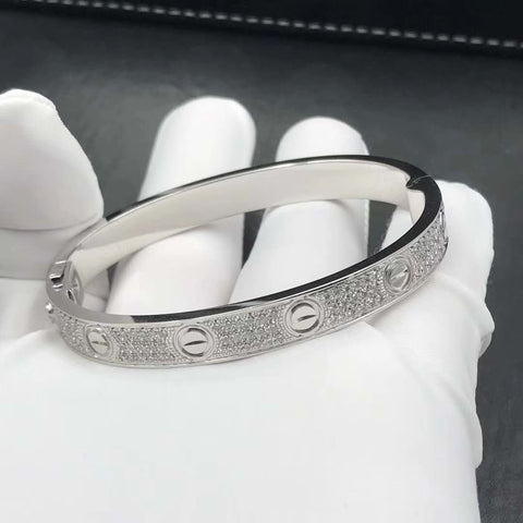 Love Bangle cz 18k White Gold