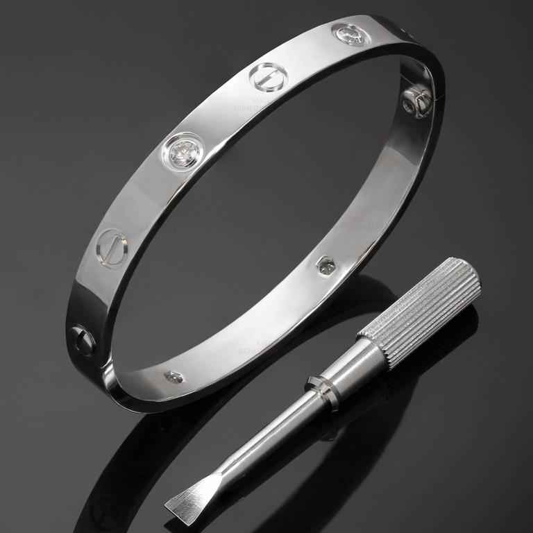 Love Bangle cz 18k White Gold