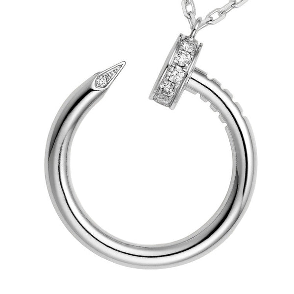 Nail Necklace 18k White Gold