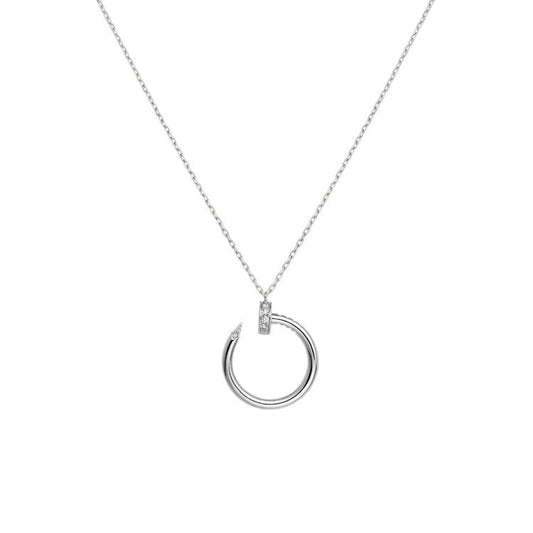 Nail Necklace 18k White Gold