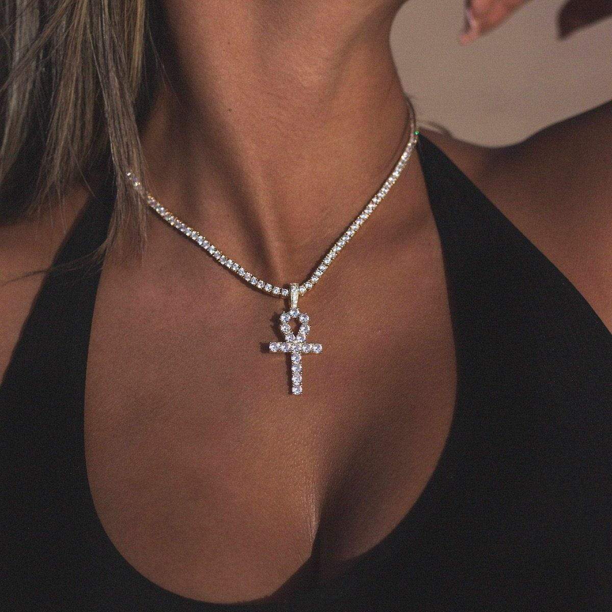 Ankh Key Pendant Yellow Gold Color - RKSCART