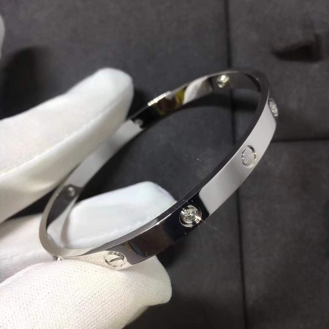 Love Bangle cz 18k White Gold