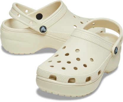 "Crocs  Classic Platform Clog bone "