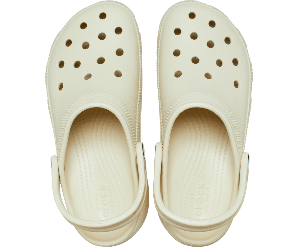 "Crocs  Classic Platform Clog bone "