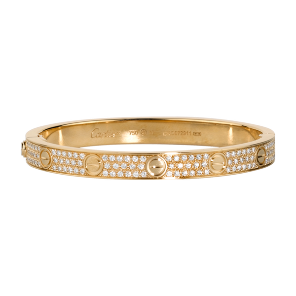 Love Bangle cz 18k Gold