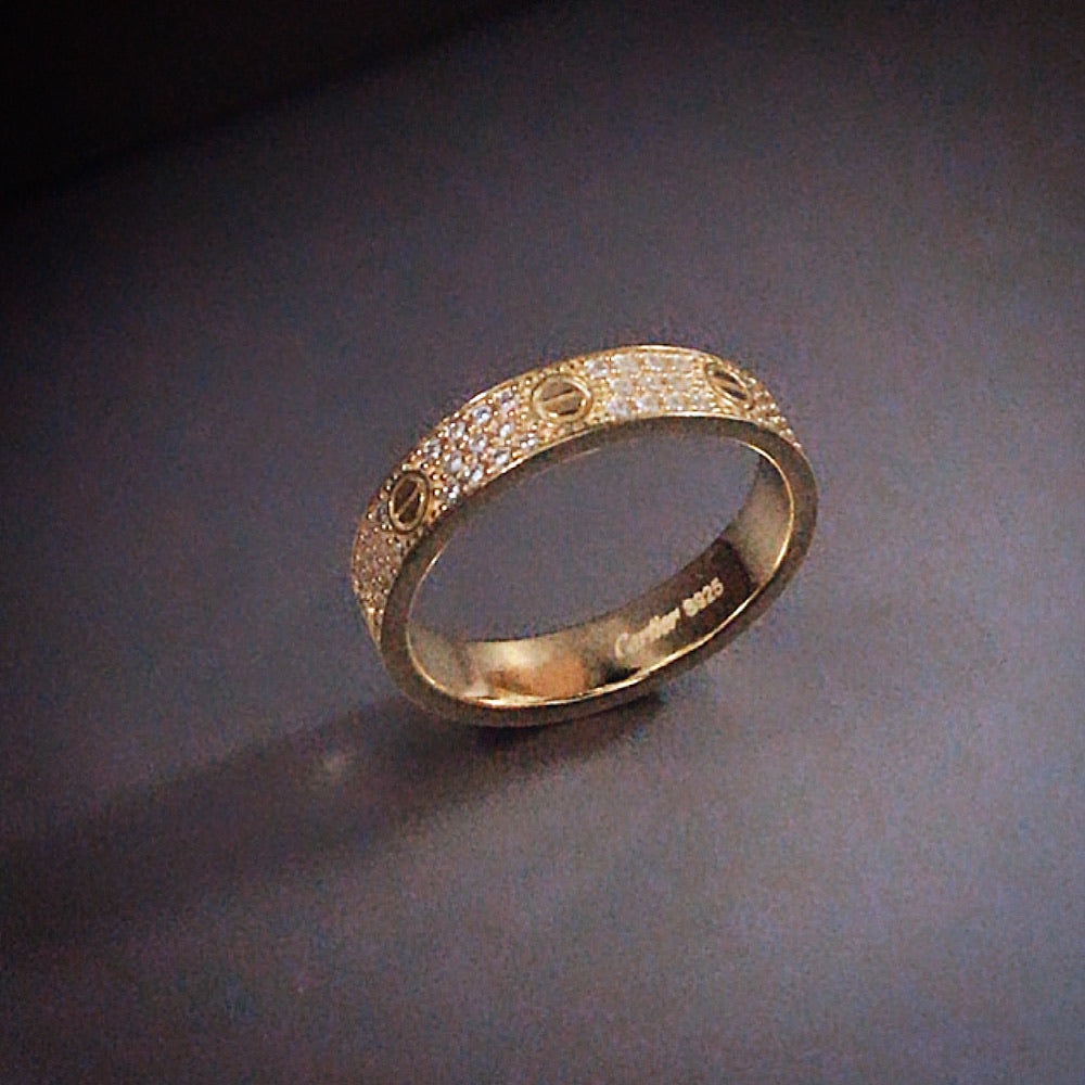 S925 With Love CZ Rings 18k Gold